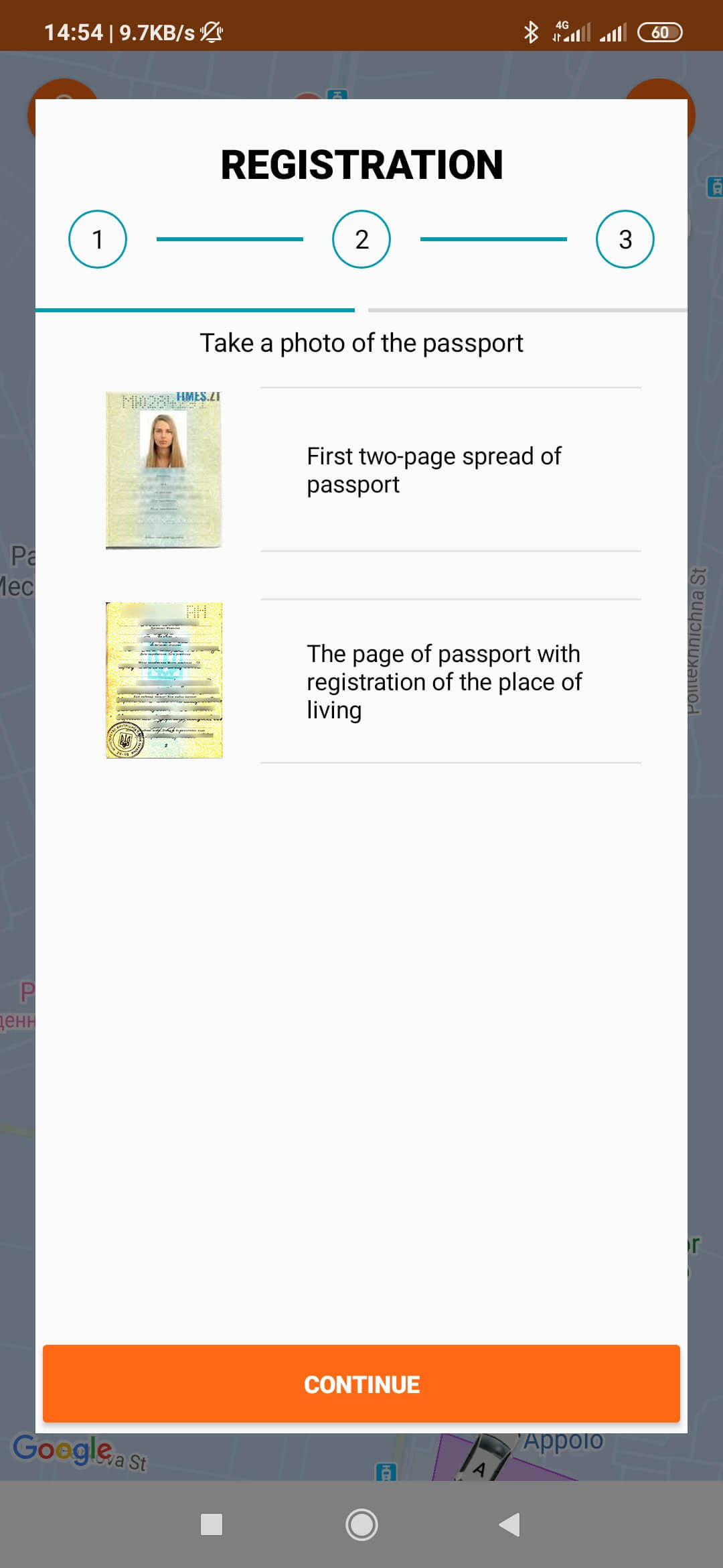 Adding passport photos in the Getmancar app