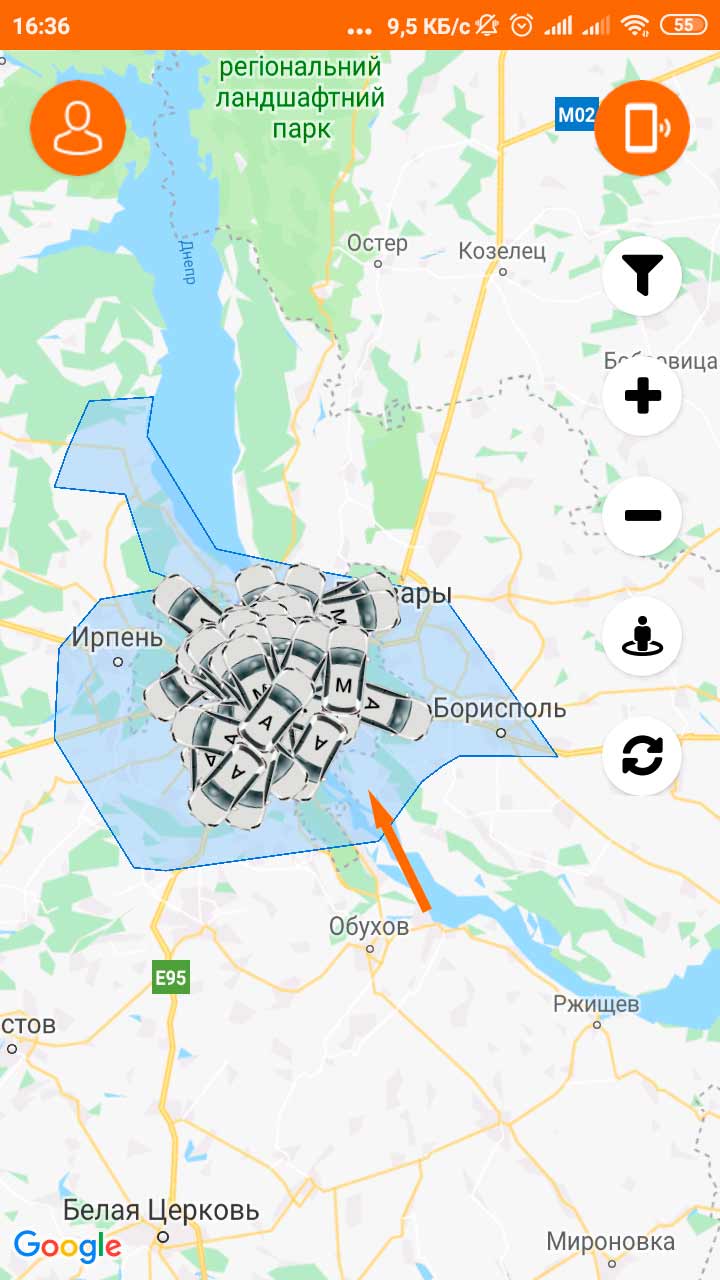 Зона использования автомобиля |Getmancar